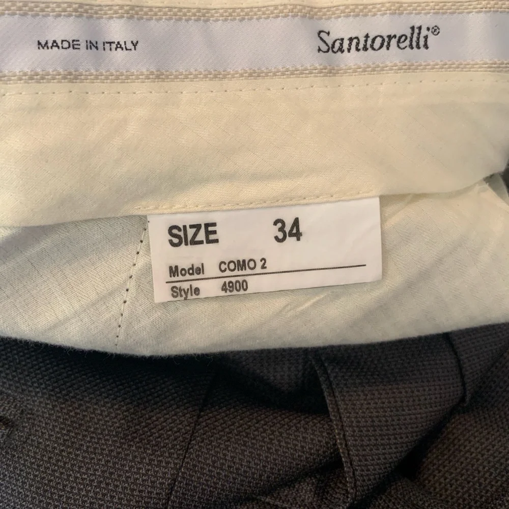 Santorelli Como 2 Mens Sz 34/35 Houndstooth Made in Italy Wool Dress Pants Pleat